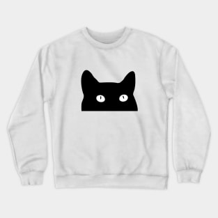 Peeking Black Cat Crewneck Sweatshirt